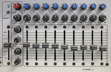 stereo parametric equalizer knobs and faders