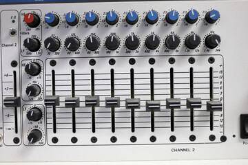 stereo parametric equalizer knobs and faders
