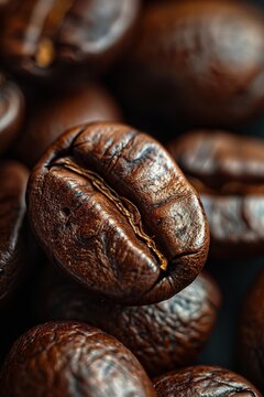 A close up image of a single coffee bean.