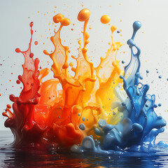Close up splash colorful ink shot  - obrazy, fototapety, plakaty