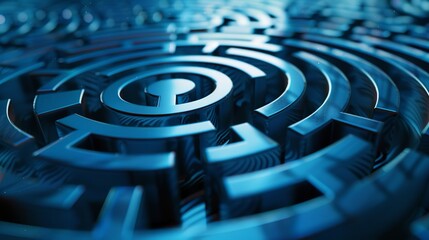 Blue labyrinth, complex problem solving concept