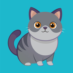British shorthair cat cartoon animal illustration
