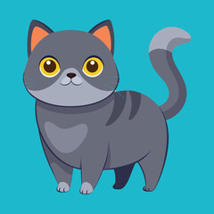 British shorthair cat cartoon animal illustration