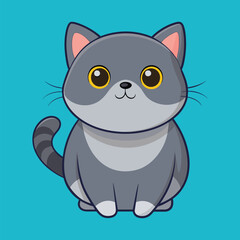 British shorthair cat cartoon animal illustration