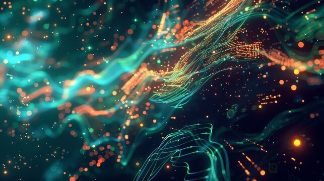 a creative digital network intertwined with elements of coding background