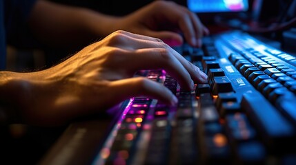 Typing on computer keyboard , Generative AI