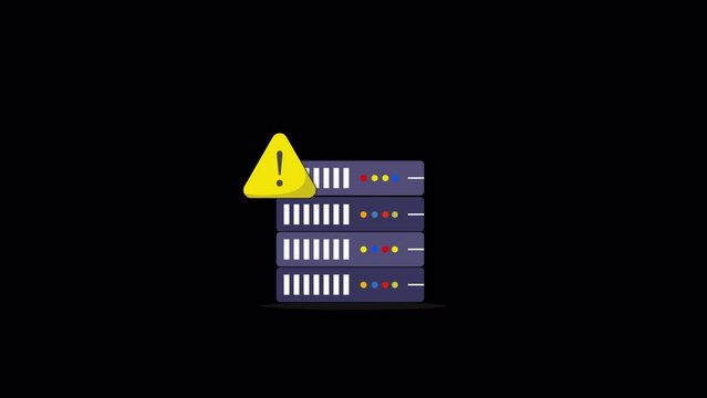 Data Server Error Animation Video - Transparent