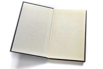 open book on isolated white background, blank pages