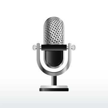 Realistic Retro microphone Vector Illustration on white background