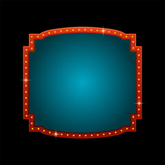 Retro Red and Blue Vintage Vector Frame on Black Background