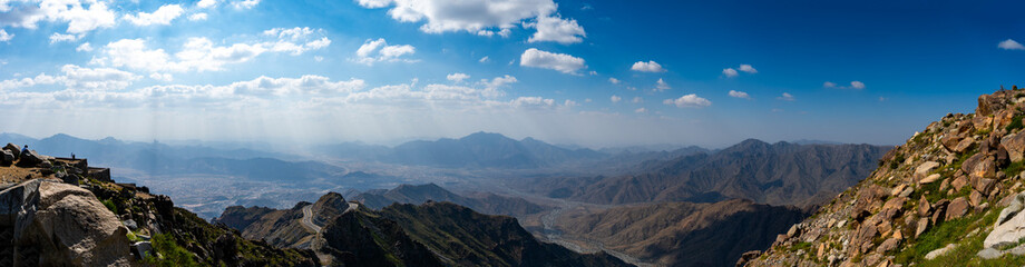Panoramic view of Al Hada Moutain Range,  Taif, Saudi Arabia
