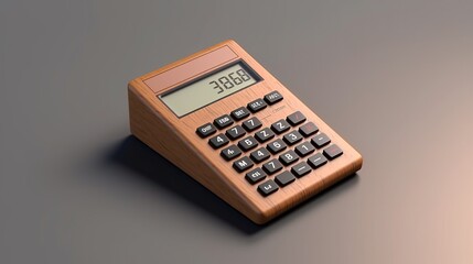Calculator on a gray background. 3d render illustration.