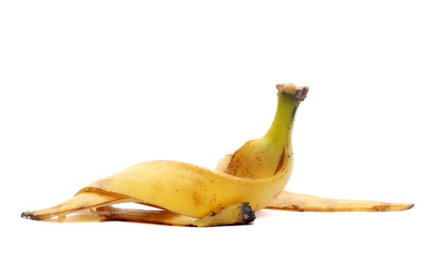 Banana peel isolated on white background