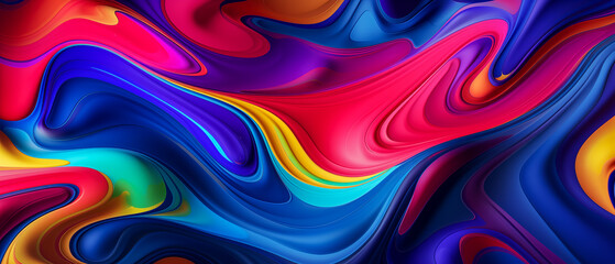 Obraz premium Mesmerizing abstract waves in a vivid and dynamic spectrum of colors