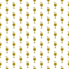 Cocktail Drink Seamless Pattern isolated on white