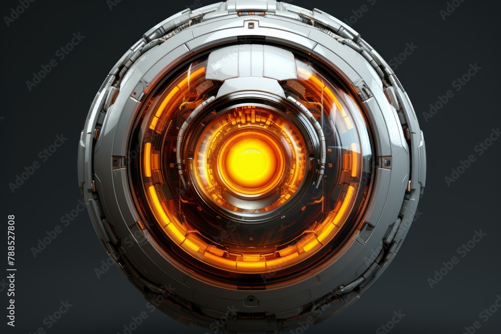 Poster advanced robot eye futuristic. ai virtual. generate ai
