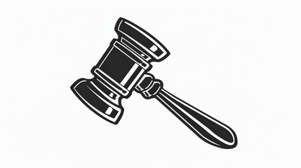 Hammer judge icon vector illustration on white background