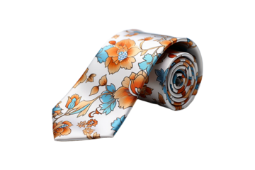 Printed Tie on transparent background.