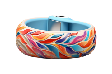 Printed Wristband on transparent background.