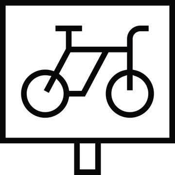 bicycle parking icon. Thin linear style design isolated on white background