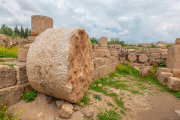mardin dara ancient city cemetery section ancient settlement and underground cistern and dungeon...
