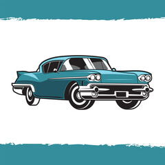 Fully editable classic car vector