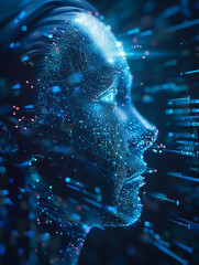 AI computing harnesses the internet to manage colossal data storage realms ensuring every byte of information is used to enhance and predict human potential. Generative ai. - obrazy, fototapety, plakaty