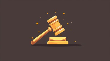 Judge hammer icon law gavel. Auction court hammer bid authority concept symbol