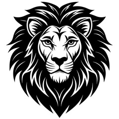 lion head silhouette vector illustration svg file