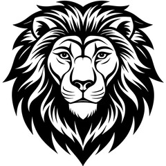 lion head silhouette vector illustration svg file
