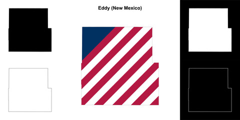 Eddy County (New Mexico) outline map set