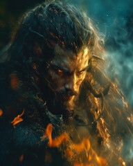 portrait of a primal man - generative ai