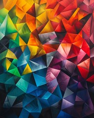 Abstract of small coloured triangles