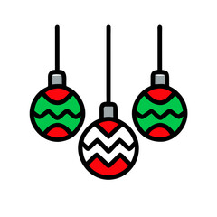 Christmas Ornaments icon vector graphics element silhouette sign symbol illustration on a Transparent Background