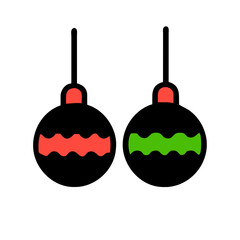 Christmas Ornaments icon vector graphics element silhouette sign symbol illustration on a Transparent Background