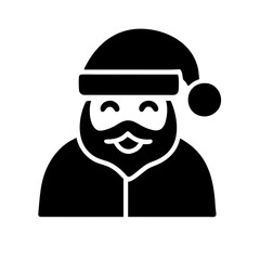 Santa Claus icon vector graphics element silhouette sign symbol illustration on a Transparent Background