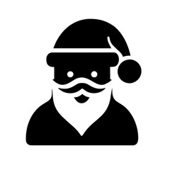 Santa Claus icon vector graphics element silhouette sign symbol illustration on a Transparent Background