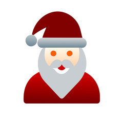 Santa Claus icon vector graphics element silhouette sign symbol illustration on a Transparent Background