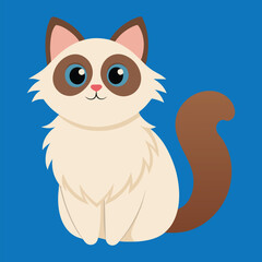 ragdoll cat cartoon animal illustration