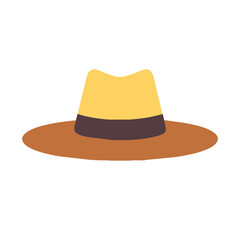 Vintage Straw Hat Single icon vector graphics Summer element silhouette sign symbol illustration on a Transparent Background