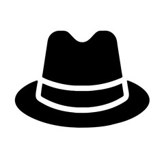 Vintage Straw Hat Single icon vector graphics Summer element silhouette sign symbol illustration on a Transparent Background