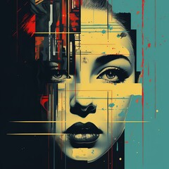 Vector art with a touch of glitch art for a surreal twist