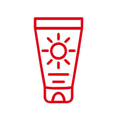 Sunscreen icon vector graphics element silhouette Summer hot sign symbol illustration on a Transparent Background