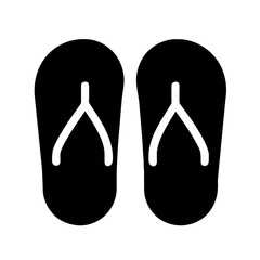 Flip Flops Single icon vector graphics Summer element silhouette sign symbol illustration on a Transparent Background
