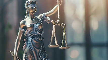Lady Justice or Justitia the Roman goddess of Justice, legal law concept. - obrazy, fototapety, plakaty