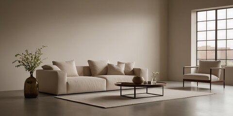 Serene Minimalist Living Space with Elegant Simplicity / Espa&ccedil;o de Vida Minimalista Sereno com Simplicidade Elegante