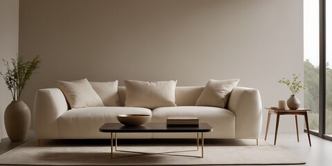 Serene Minimalist Living Space with Elegant Simplicity / Espa&ccedil;o de Vida Minimalista Sereno com Simplicidade Elegante