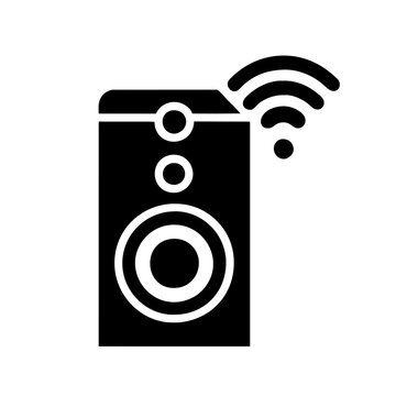 Smart Speaker icon vector graphics element silhouette sign symbol illustration on a Transparent Background