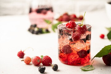 Glass of berry cocktail