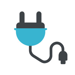 Smart Plug single icon vector graphics element silhouette sign symbol illustration on a Transparent Background